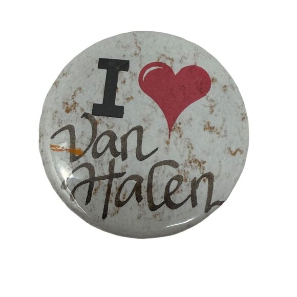 I Love Van Halen Vintage Button Badge Pin Pinback - Picture 1 of 3